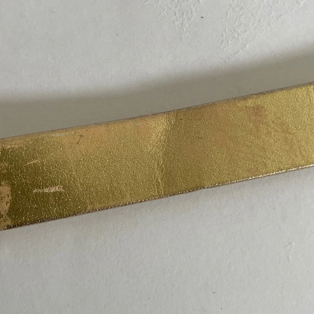 Vintage Coin Buckle Waist Belt Women OS Gold Metallic Medallion Statement 80s
